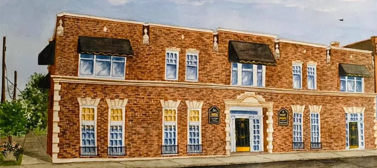 Painting of building exterior